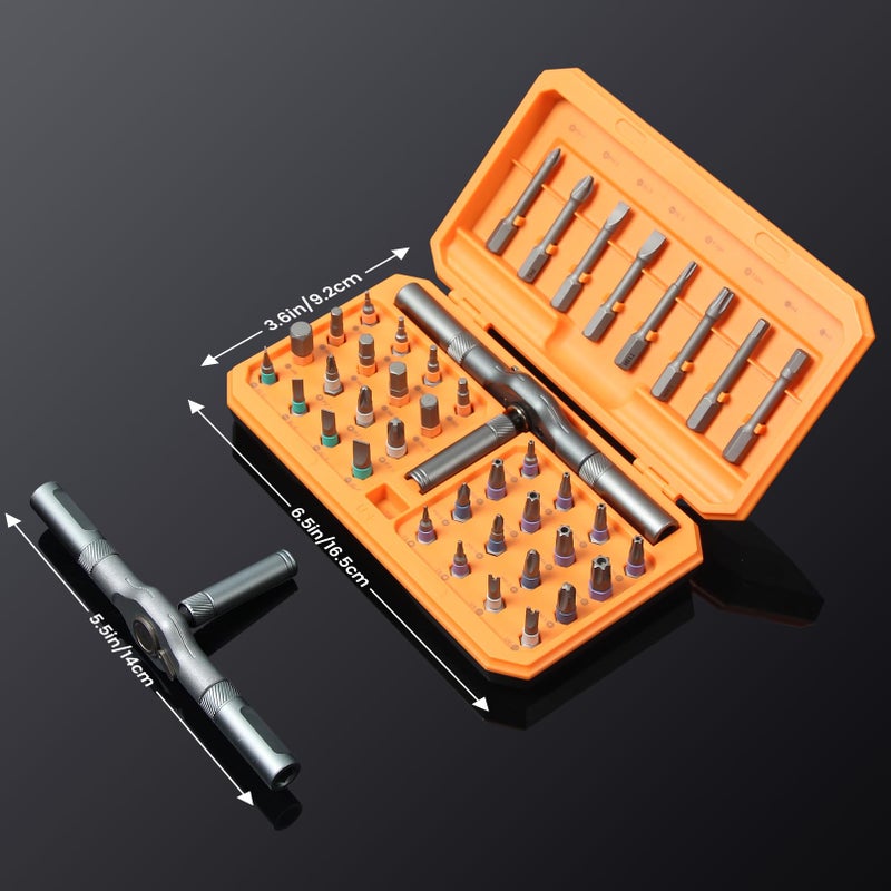 Faireach 42 in 1 Magnetic Screwdriver Set  DIY Ratchet Screwdriver Set  Multi Bit Magnetic Drive Set with Detachable Ratchet Handle  Portable Compact Repair Tool Kit for Furniture Computer Bicycle - Image 2